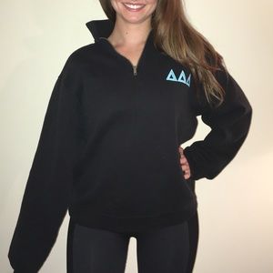 Tri Delta Black Quarter Zip - Medium